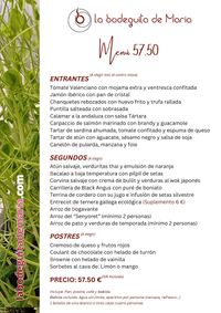 LA BODEGUITA DE MARÍA MENÚ 57.50