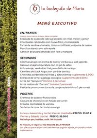 LA BODEGUITA DE MARÍA MENÚ EJECUTIVO