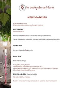 LA BODEGUITA MENU DE GRUPOS